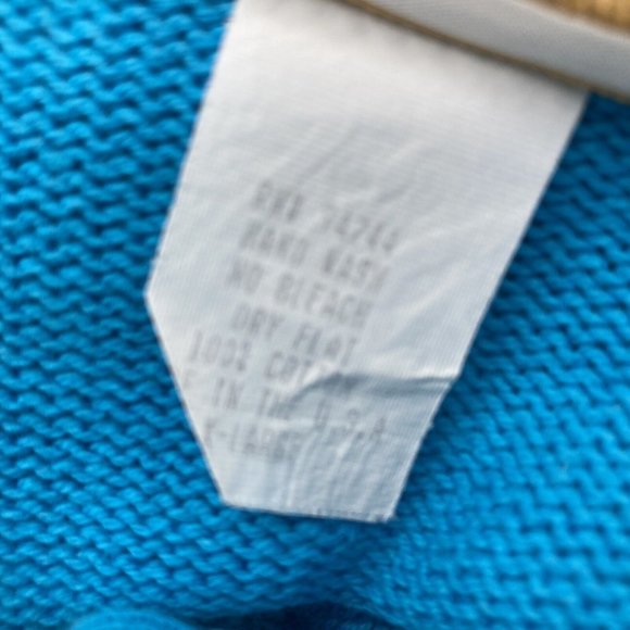 Vintage Tia Desiigns Sweater Cardigan Embroidered Beach XL Turquoise NWT - Picture 7 of 9